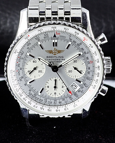 Breitling Navitimer Chronograph 41MM Silver Dial Steel Bracelet (A23322)