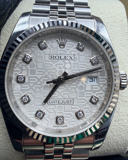 2010 Rolex Datejust 36MM Silver "Anniversary" Dial Jubilee Bracelet (116234)