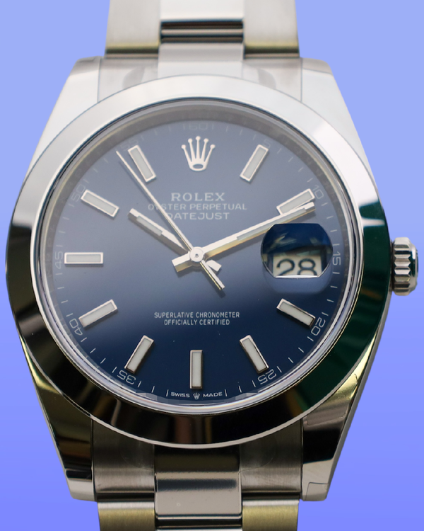 No Reserve - 2026 Rolex Datejust 41MM Blue Dial Oyster Bracelet (126300)