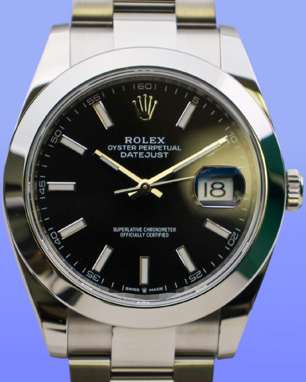 No Reserve - 2026 Rolex Datejust 41MM Black Dial Oyster Bracelet (126300)
