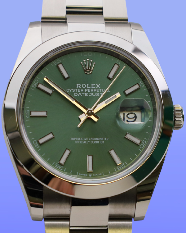 No Reserve - 2026 Rolex Datejust 41MM Green Dial Oyster Bracelet (126300)