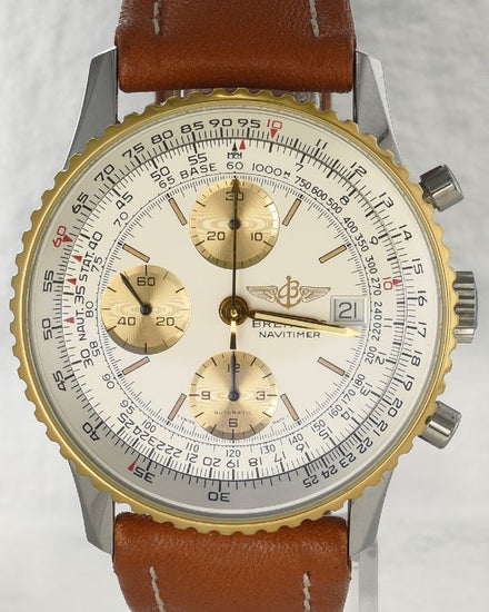 Breitling Navitimer 41MM White Dial Leather Strap (B13019)