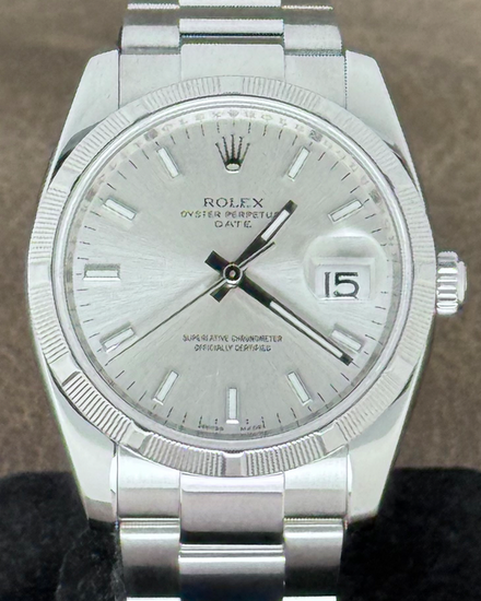 2012 Rolex Oyster Perpetual Date 34MM Silver Dial Oyster Bracelet (115210)