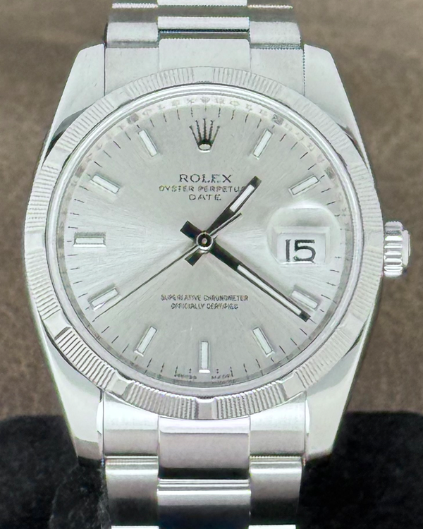 2012 Rolex Oyster Perpetual Date 34MM Silver Dial Oyster Bracelet (115210)