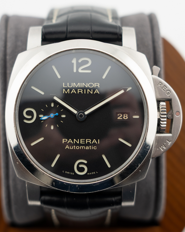 2021 Panerai Luminor Marina 1950 3 Days 44MM Black Dial Leather Strap (PAM01312)