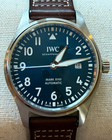 2022 IWC Schaffhausen Pilot Mark XVIII "Le Petit Prince" Edition 40MM Blue Dial Leather Strap (IW327010)