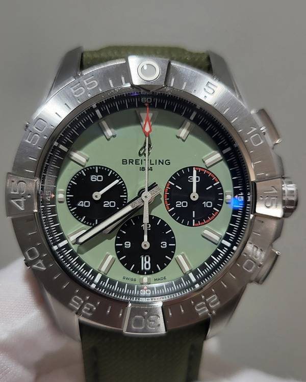 Breitling Avenger 44MM Pistachio Dial Textile Strap (AB0147101L1X1)