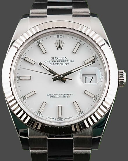 2019 Rolex Datejust 41MM White Dial Oyster Bracelet (126334)