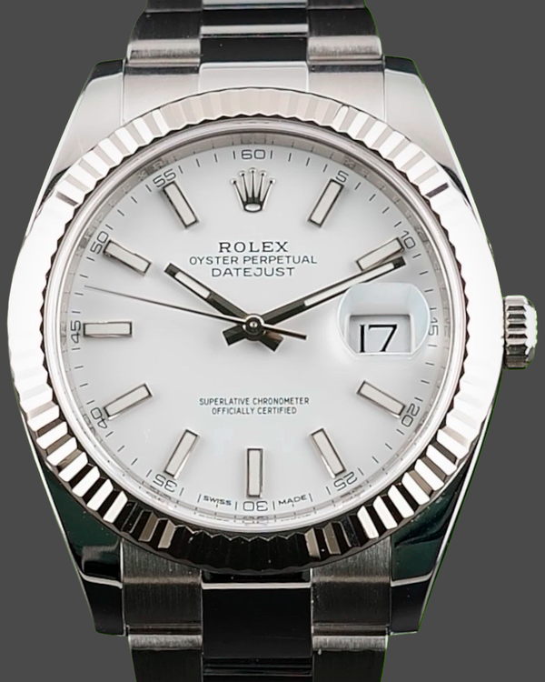 2019 Rolex Datejust 41MM White Dial Oyster Bracelet (126334)