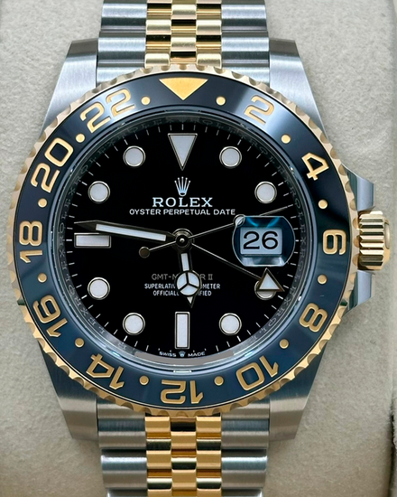 2026 Rolex GMT-Master II "Bumblebee" 40MM Black Dial Two-Tone Jubilee Bracelet (126713GRNR)