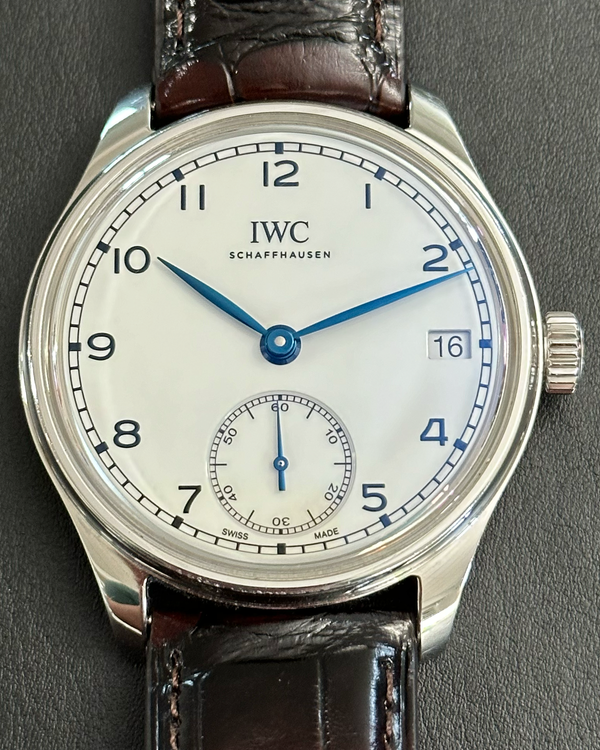 2018 IWC Schaffhausen Portugieser Hand-Wound Eight Days 150 Years L. E. 43.2MM White Dial Leather Strap (IW510212)