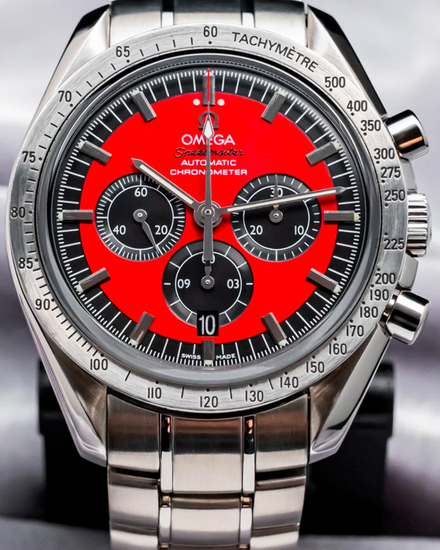 Omega Speedmaster Michael "The Legend" Schumacher 42MM Red Dial Steel Bracelet (3506.61.00)