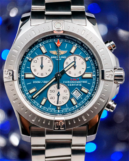 2019 Breitling Colt Chronograph 44MM Quartz Blue Dial Steel Bracelet (A7338811/C905)