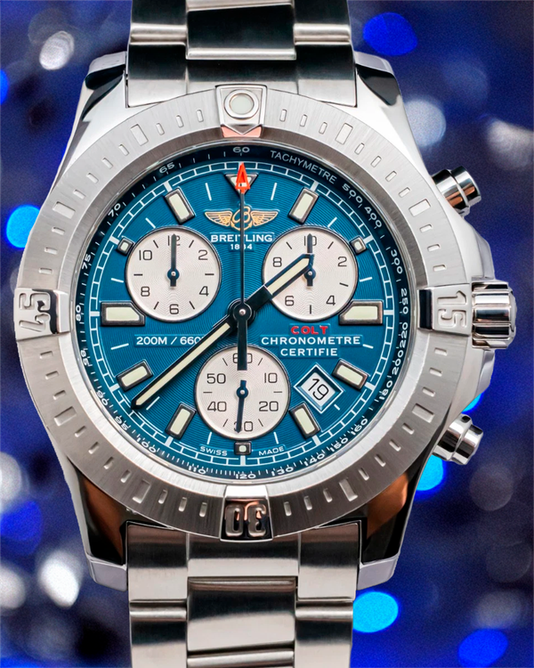 2019 Breitling Colt Chronograph 44MM Quartz Blue Dial Steel Bracelet (A7338811/C905)