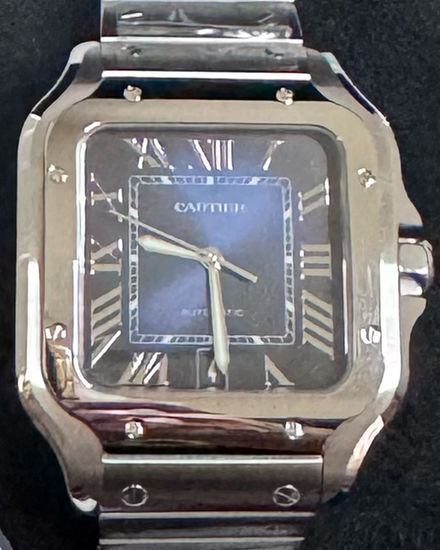 2026 Cartier Santos de Cartier 39.8MM Blue Dial Steel Bracelet (WSSA0071)