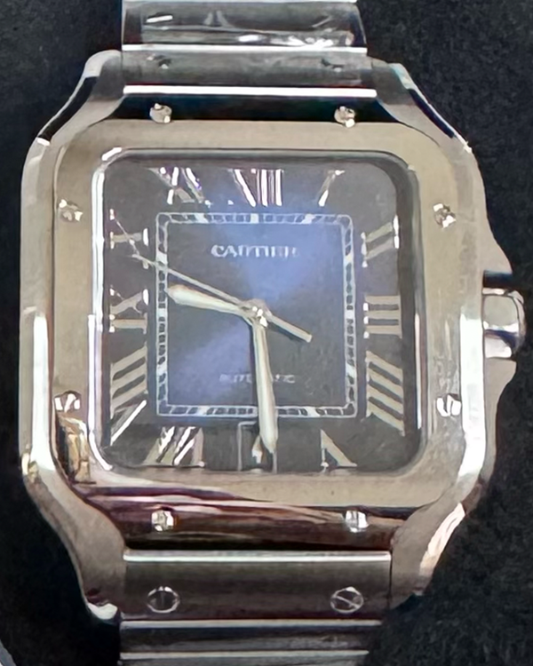 2026 Cartier Santos de Cartier 39.8MM Blue Dial Steel Bracelet (WSSA0071)