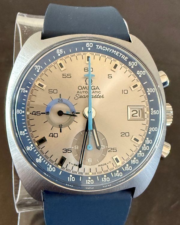 Omega Seamaster Chronograph 38MM Grey Dial Aftermarket Rubber Strap (176.007)
