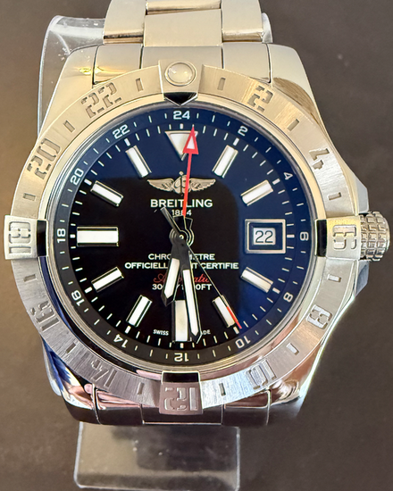 2020 Breitling Avenger II GMT 43MM Black Dial Steel Bracelet (A32390)