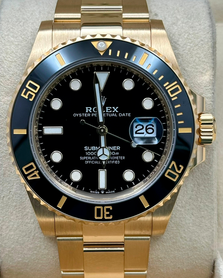 2022 Rolex Submariner Date 41MM Black Dial Yellow Gold Oyster Bracelet (126618LN)