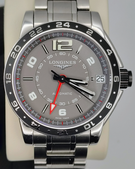 2015 Longines Conquest Admiral GMT 42MM Grey Dial Steel Bracelet (L3.668.4.79.6)