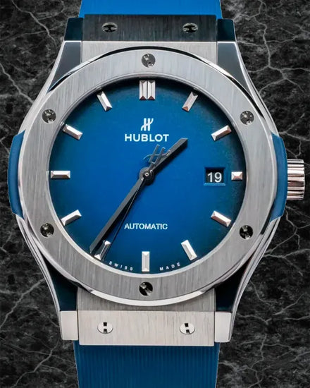 Rare Hublot Classic Fusion Japan S.E. 42MM Blue Dial Rubber Strap (542.NX.6670.LR.JPN18)