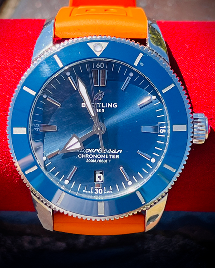 2022 Breitling Superocean Heritage 44MM Blue Dial Rubber Strap (AB2030)