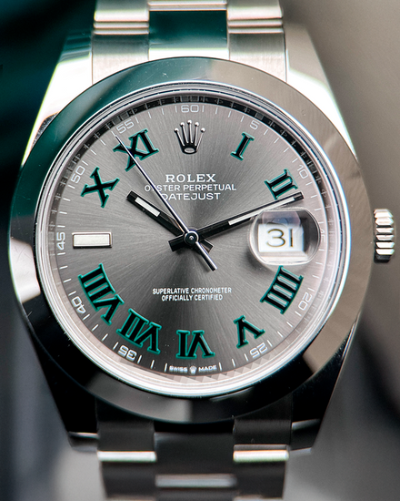 No Reserve - 2020 Rolex Datejust "Wimbledon" 41MM Slate Dial Oyster Bracelet (126300)