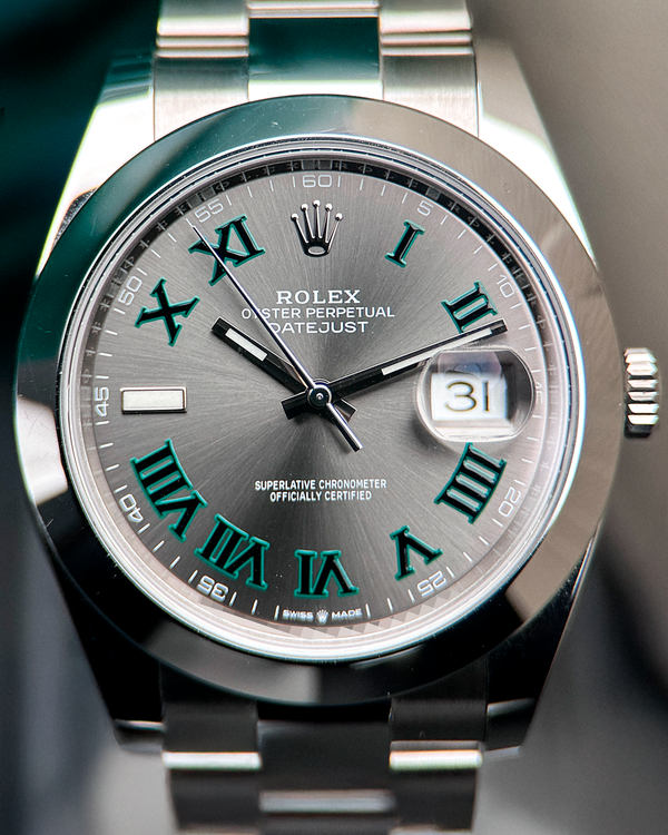 No Reserve - 2020 Rolex Datejust "Wimbledon" 41MM Slate Dial Oyster Bracelet (126300)