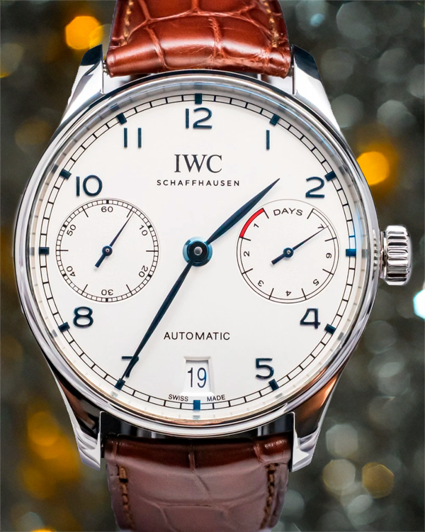 IWC Schaffhausen Portugieser 42MM Silver Dial Leather Strap (IW500705)