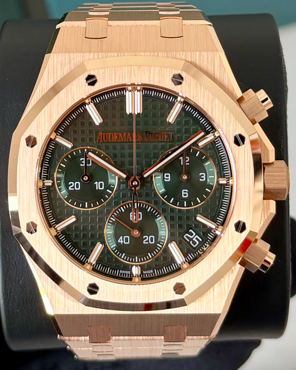 2024 Audemars Piguet Royal Oak Chronograph 41MM Green Dial Rose Gold Bracelet (26240OR.OO.D404CR.02)