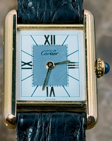 Cartier Tank Vermeil 20MM Quartz White Dial Leather Strap (5057001)