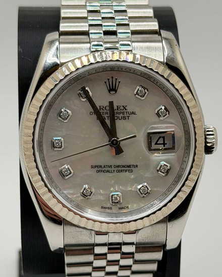 Rolex Datejust 36MM Aftermarket Mother of Pearl Dial Super Jubilee Bracelet (116234)