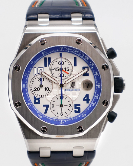 2008 Audemars Piguet Royal Oak Offshore "Sachin Tendulkar" L. E. 42MM Silver Dial Leather Strap (26182ST.OO.D018CR.01)