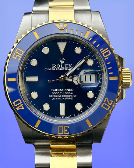 No Reserve - 2024 Rolex Submariner Date "Bluesy" 41MM Blue Dial Two-Tone Oyster Bracelet (126613LB)