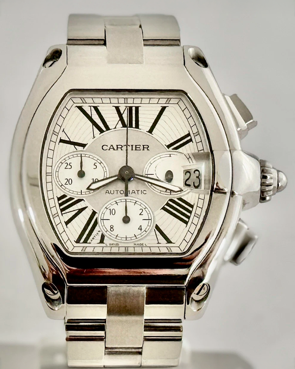 Cartier Roadster 40MM Silver Dial Steel Bracelet (2618)