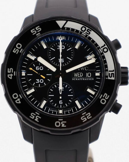 IWC Schaffhausen Aquatimer Galapagos Islands S.E. 44MM Black Dial Rubber Strap (IW376705)