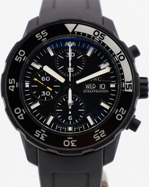 IWC Schaffhausen Aquatimer Edition Galapagos Islands 44MM Black Dial Rubber Strap (IW376705)