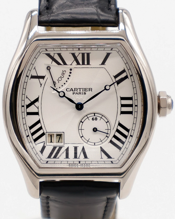 Cartier Tortue XL 8 Days 38MM Silver Dial Leather Strap (W1545951)