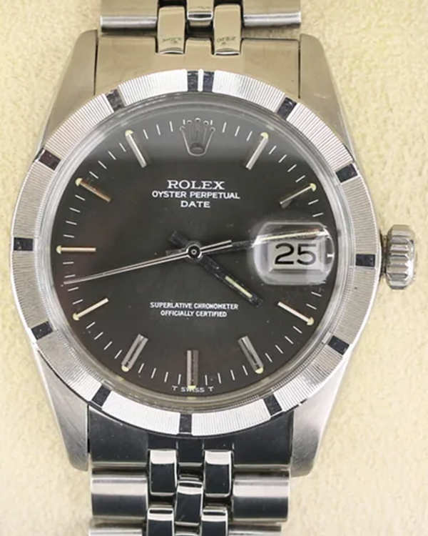 1975 (4.0 Mill. Serial) Rolex Oyster Perpetual Date 34MM Grey Dial Jubilee Bracelet (1501)