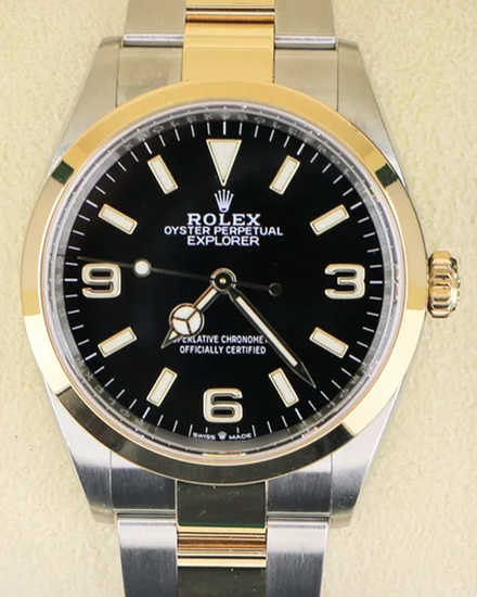 2022 Rolex Explorer 36MM Black Dial Two-Tone Oyster Bracelet (124273)