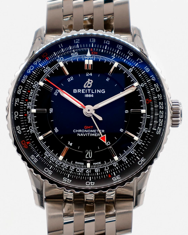 2025 Breitling Navitimer GMT 41MM Black Dial Steel Bracelet (A32310251B1A1)