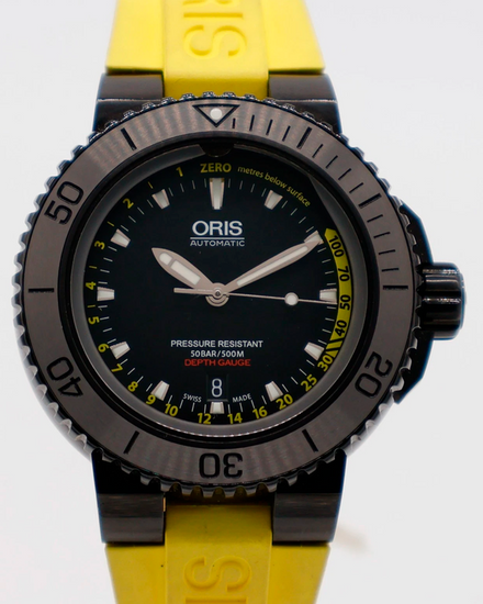 Oris Aquis Depth Gauge 46MM Black Dial Rubber Strap (01 733 7675 4754)