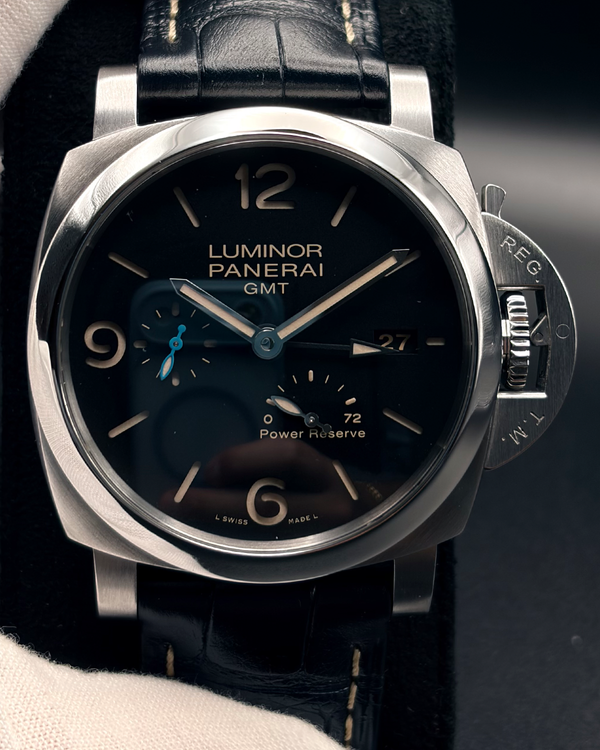 2019 Panerai Luminor GMT 1950 3 Days 44MM Black Dial Leather Strap (PAM01321)