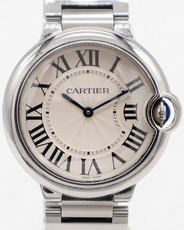 Cartier Ballon Bleu 36MM Quartz Silver Dial Steel Bracelet (W69011Z4)