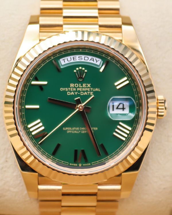 2024 Rolex Day-Date 40MM Green Dial Yellow Gold President Bracelet (228238)