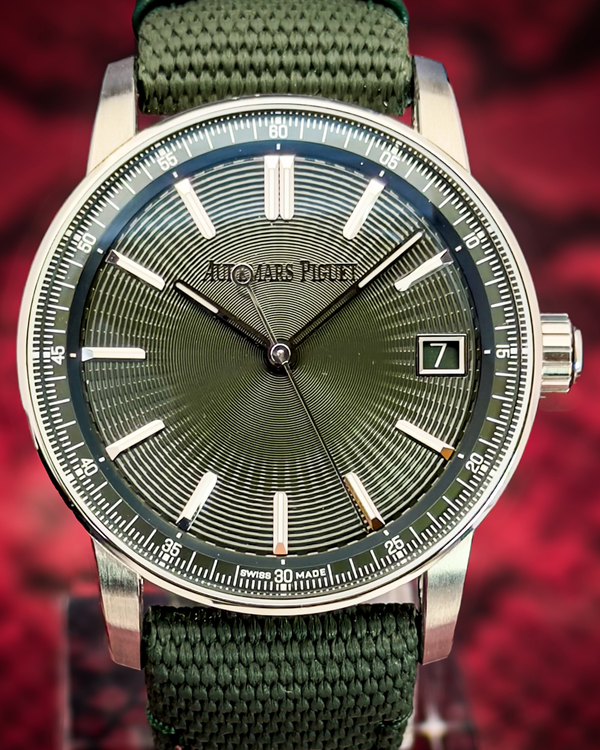 2019 Audemars Piguet Code 11.59 41MM Green Dial Textile Strap (15210ST.OO.A056KB.01)