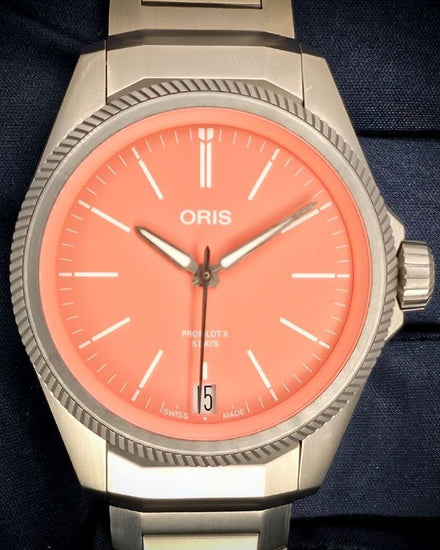 No Reserve - Oris ProPilot X Calibre 400 39MM Pink Dial Titanium Bracelet (01 400 7778 7158)