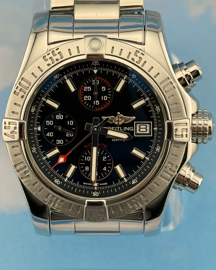 Breitling Avenger II 43MM Black Dial Steel Bracelet (A13381)