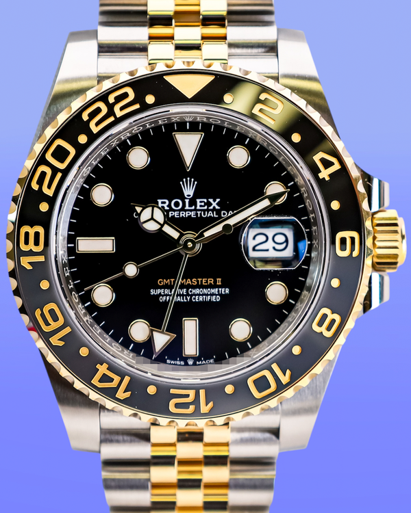 2026 Rolex GMT-Master II "Bumblebee" 40MM Black Dial Two-Tone Jubilee Bracelet (126713GRNR)