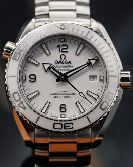 2020 Omega Seamaster Planet Ocean 600M 39.5MM White Dial Steel Bracelet (215.30.40.20.04.001)